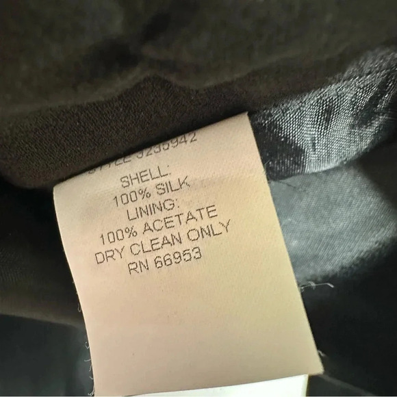 David Warren New York Black 100% Silk Sleeveless Button Down Side Dress Size 14P - Picture 9 of 9